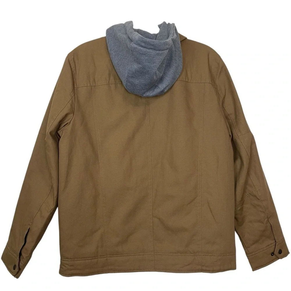 Levi's Military Mens Sherpa Lined Hooded Midweight Work Jacket Size Small Brown - Picture 4 of 11